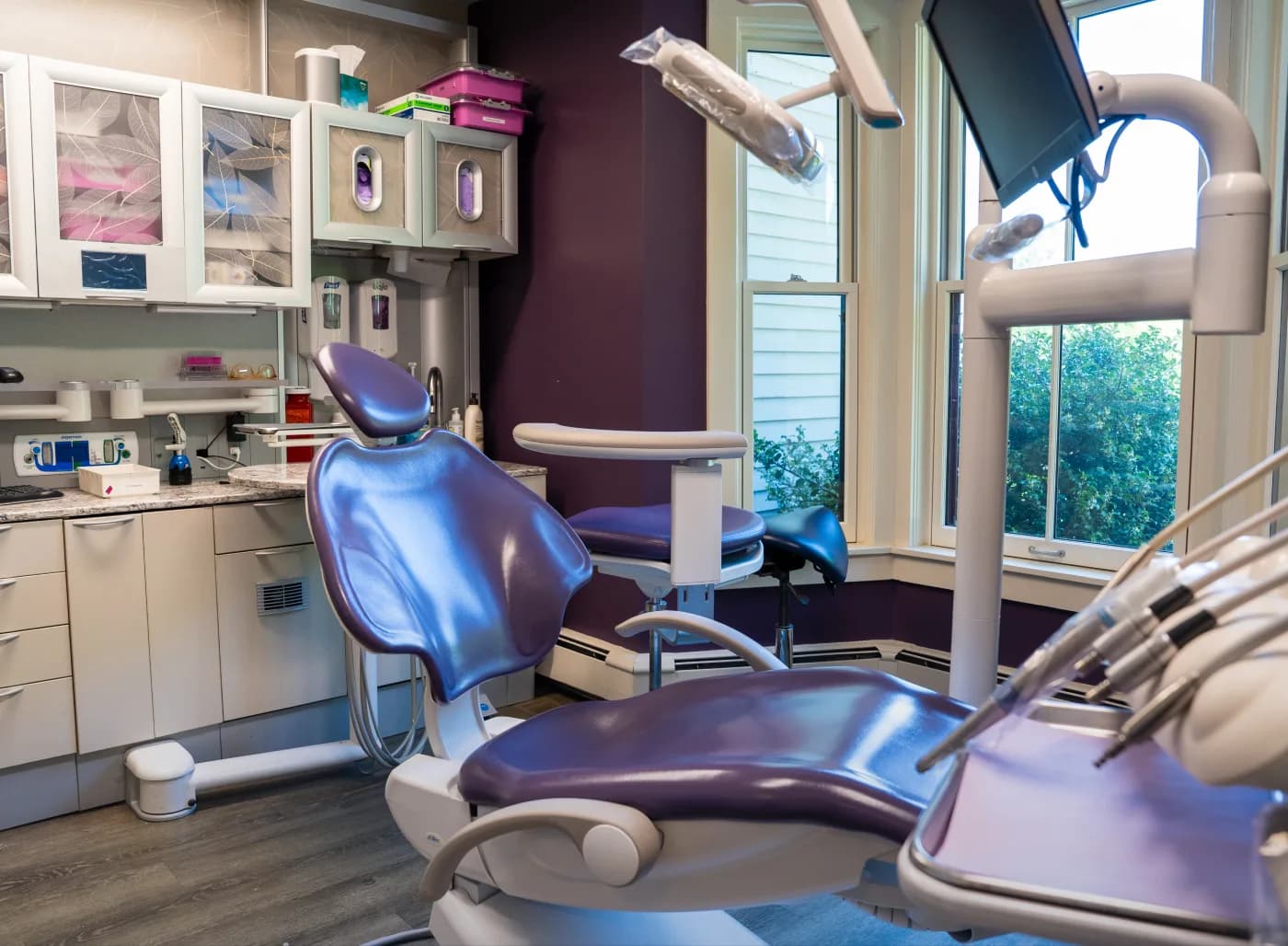 Dental office with purple chair